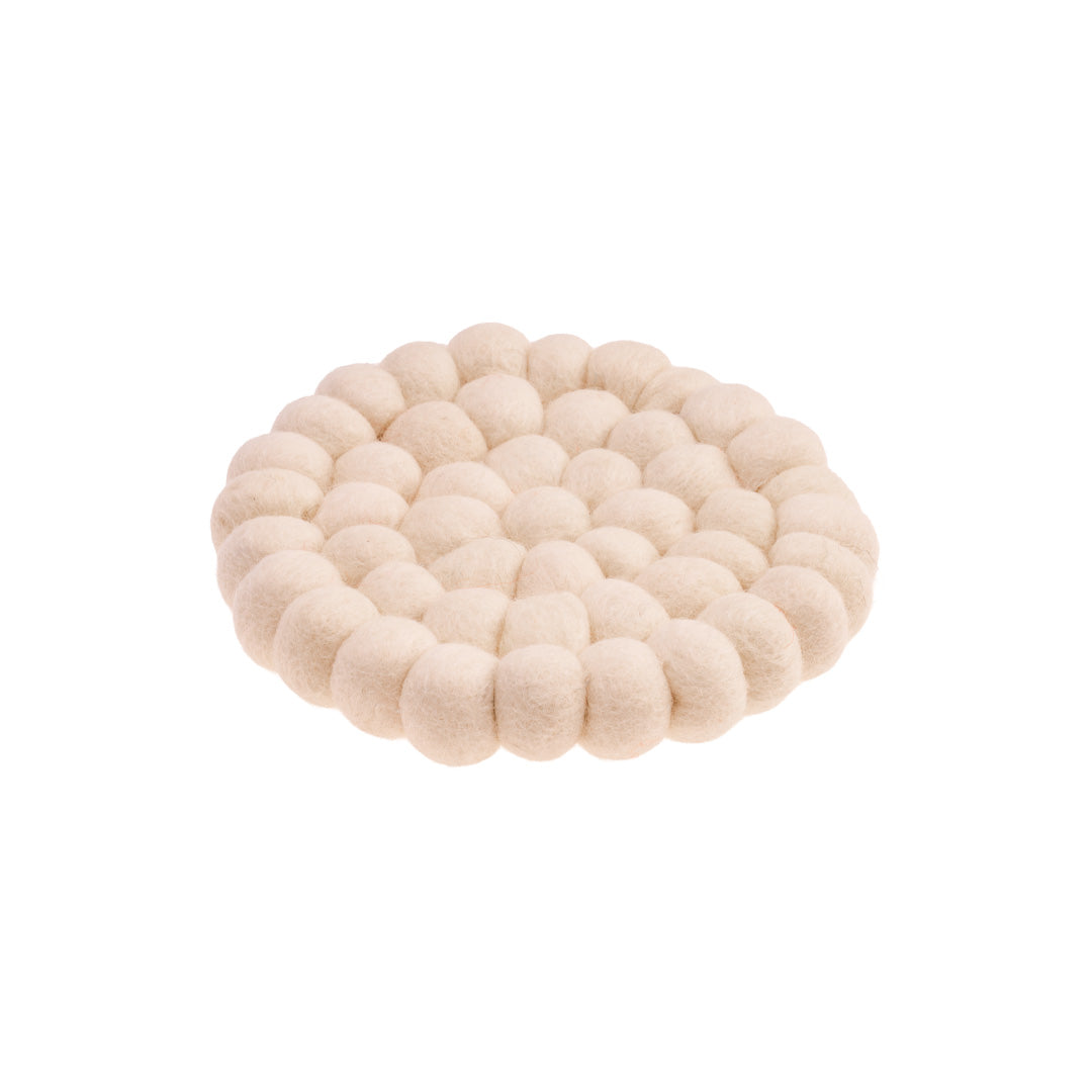 Felt coaster - Diameter 14 cm - Natural color