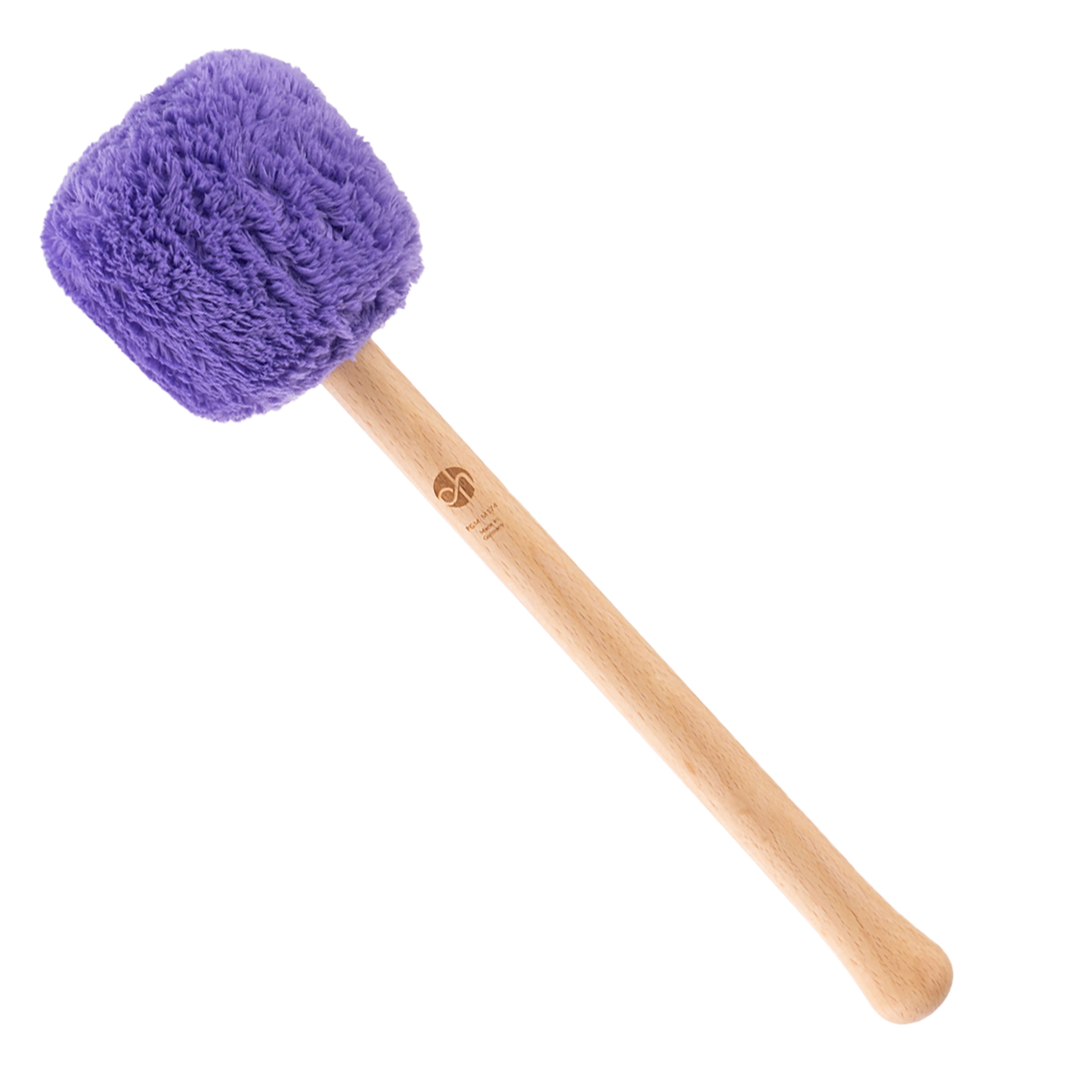 Profi Gong Mallet M174 in Flieder mit lilafarbenem Flauschkopf und hellem Buchenholzgriff