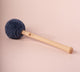 Profi Gong Mallet der soft line mit graublauem, flauschigem Kopf und Buchenholzgriff auf Rosa