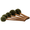 earthtone Forest Collection: fünf Gong Mallets mit olivgrünen Fellköpfen und dunklen Holzgriffen im Fächer